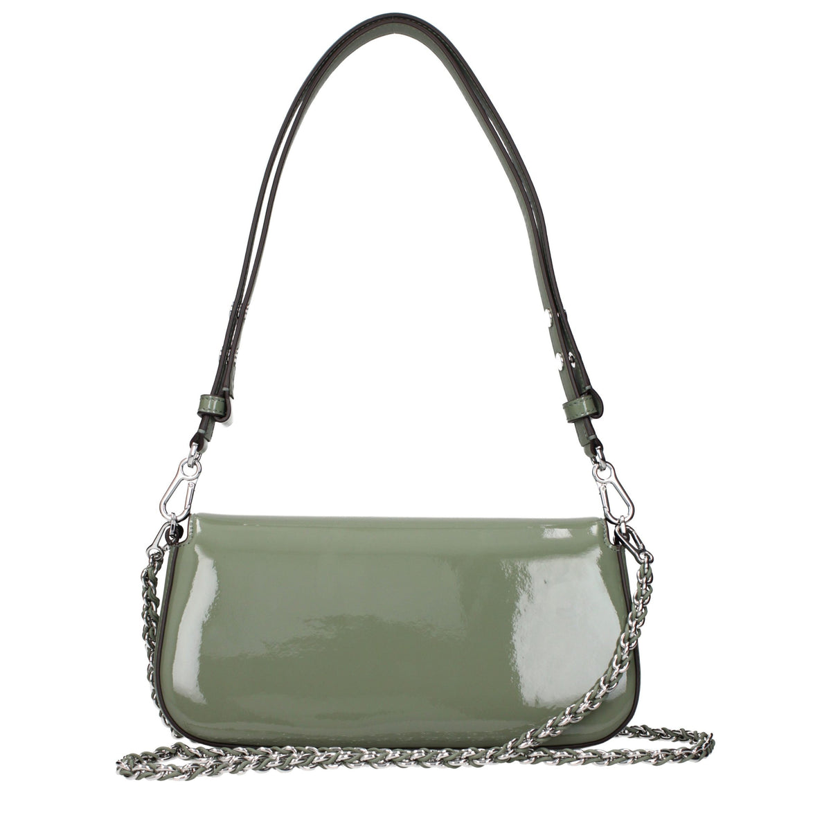 Tory Burch green patent leather shoulder bag