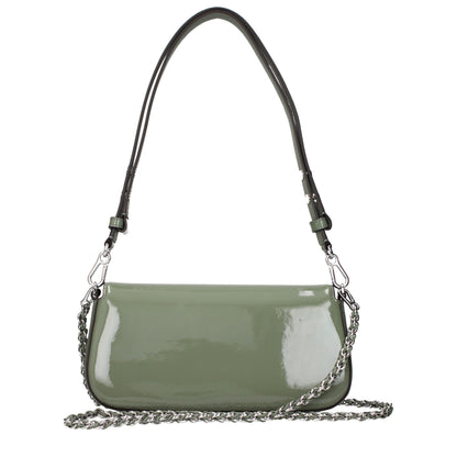 Tory Burch green patent leather shoulder bag