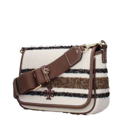 Tory Burch beige fabric crossbody bag