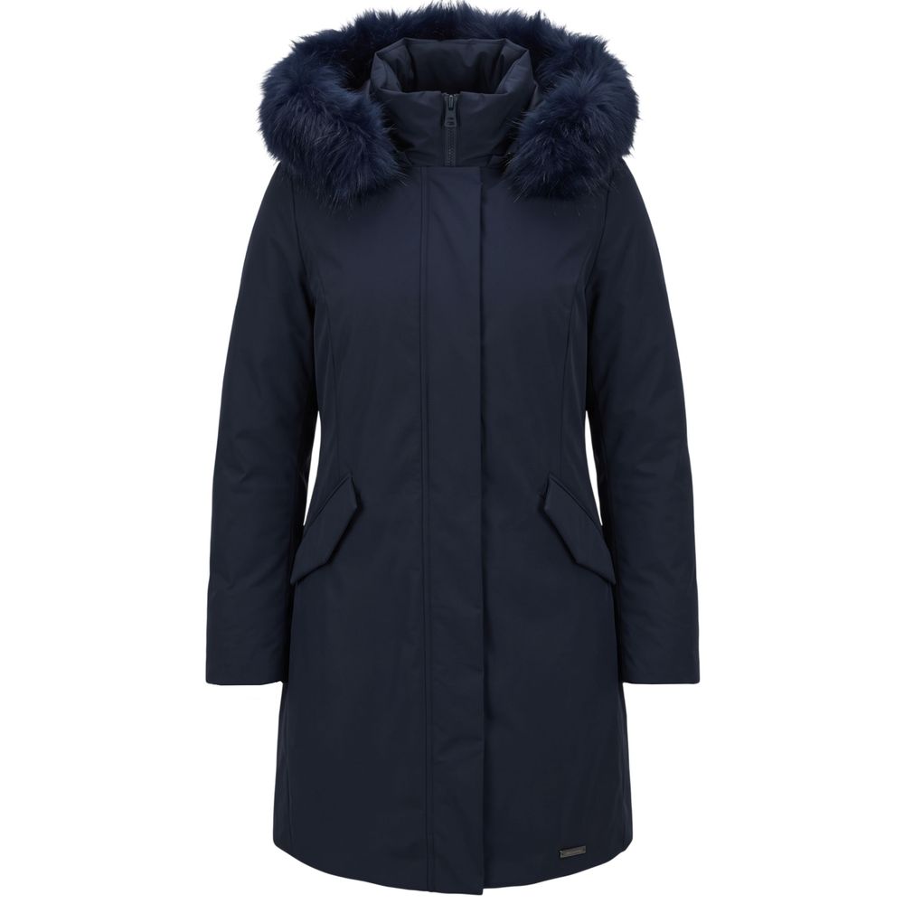 Baldinini Trend long blue nylon parka for women
