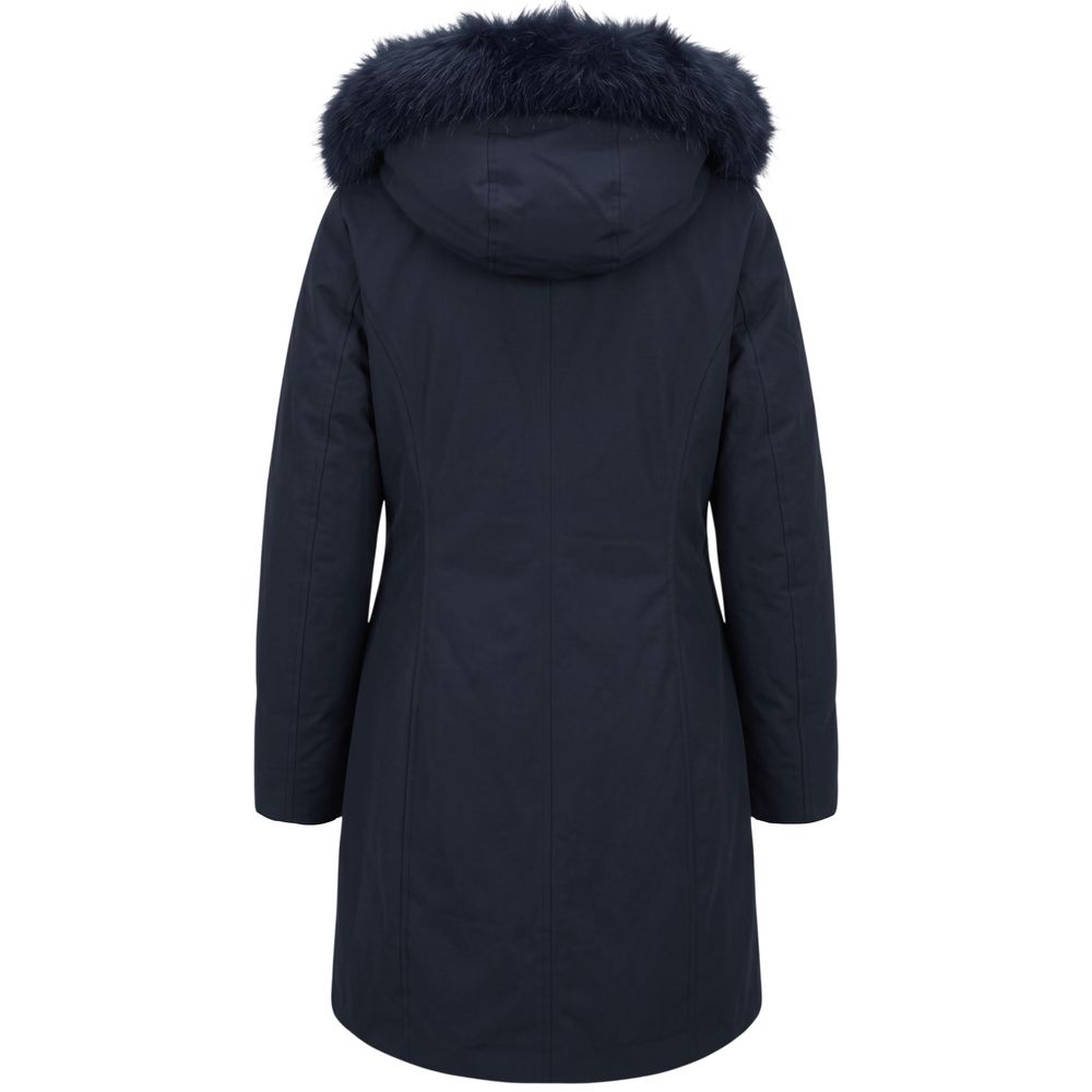 Baldinini Trend long blue nylon parka for women