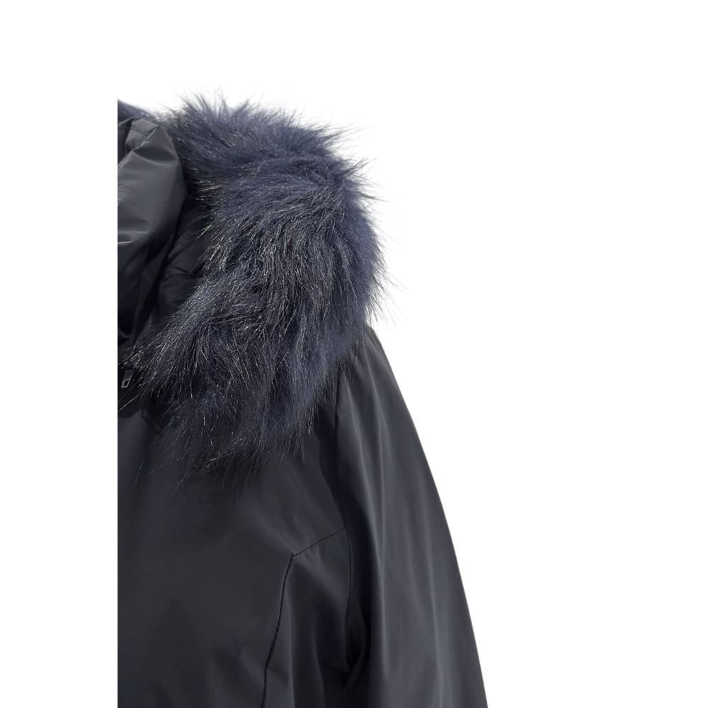 Baldinini Trend long blue nylon parka for women