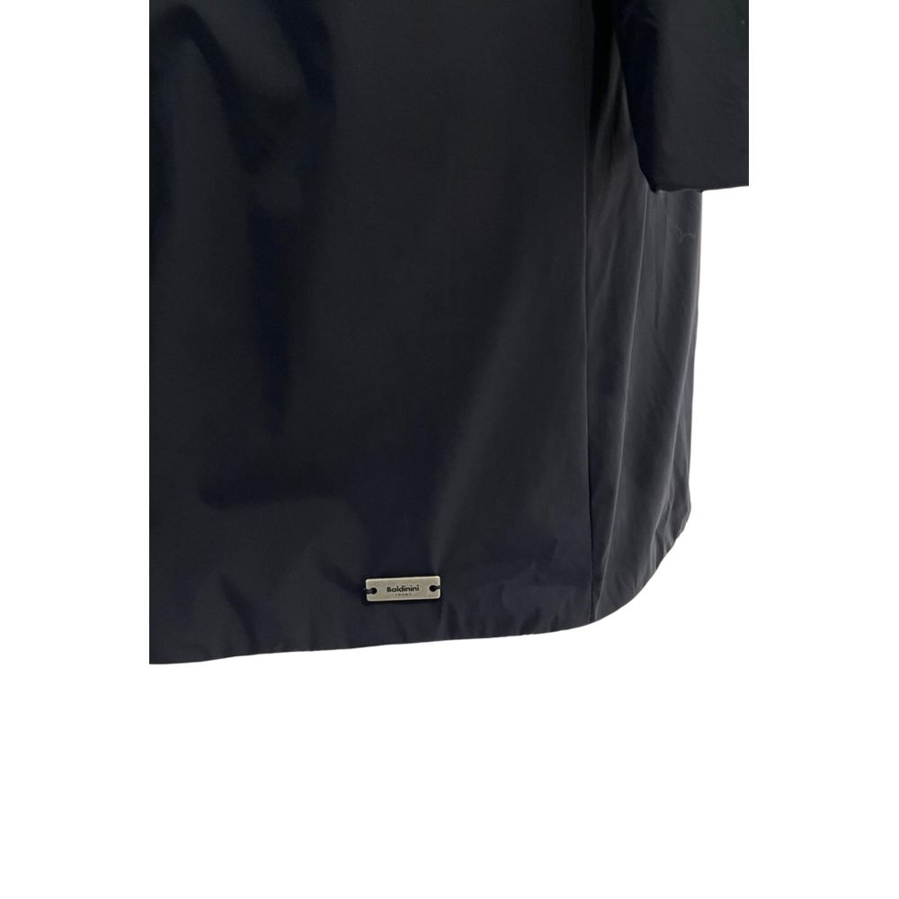 Baldinini Trend long blue nylon parka for women