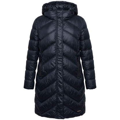 Blue Baldinini Trend long padded nylon women’s jacket