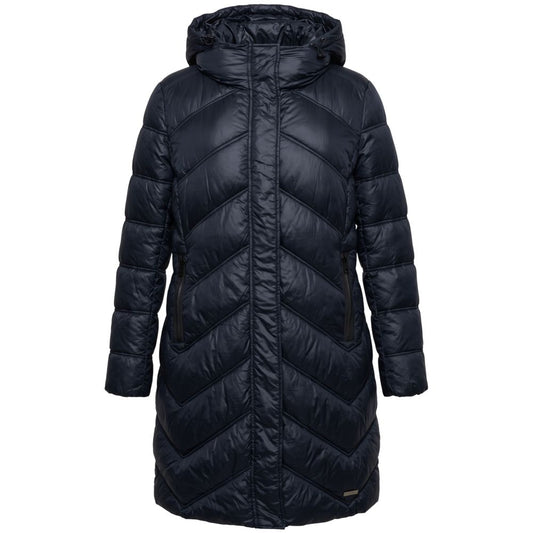 Blue Baldinini Trend long padded nylon women’s jacket