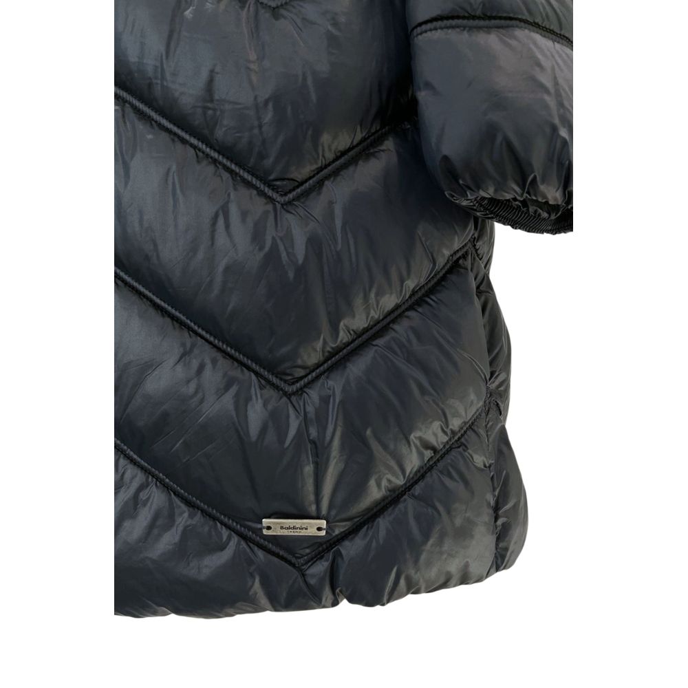 Blue Baldinini Trend long padded nylon women’s jacket