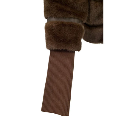 Baldinini Trend brown polyester jacket with hood