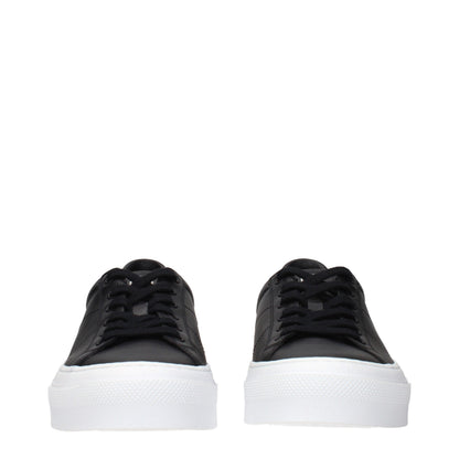 Givenchy black leather low-top sneakers
