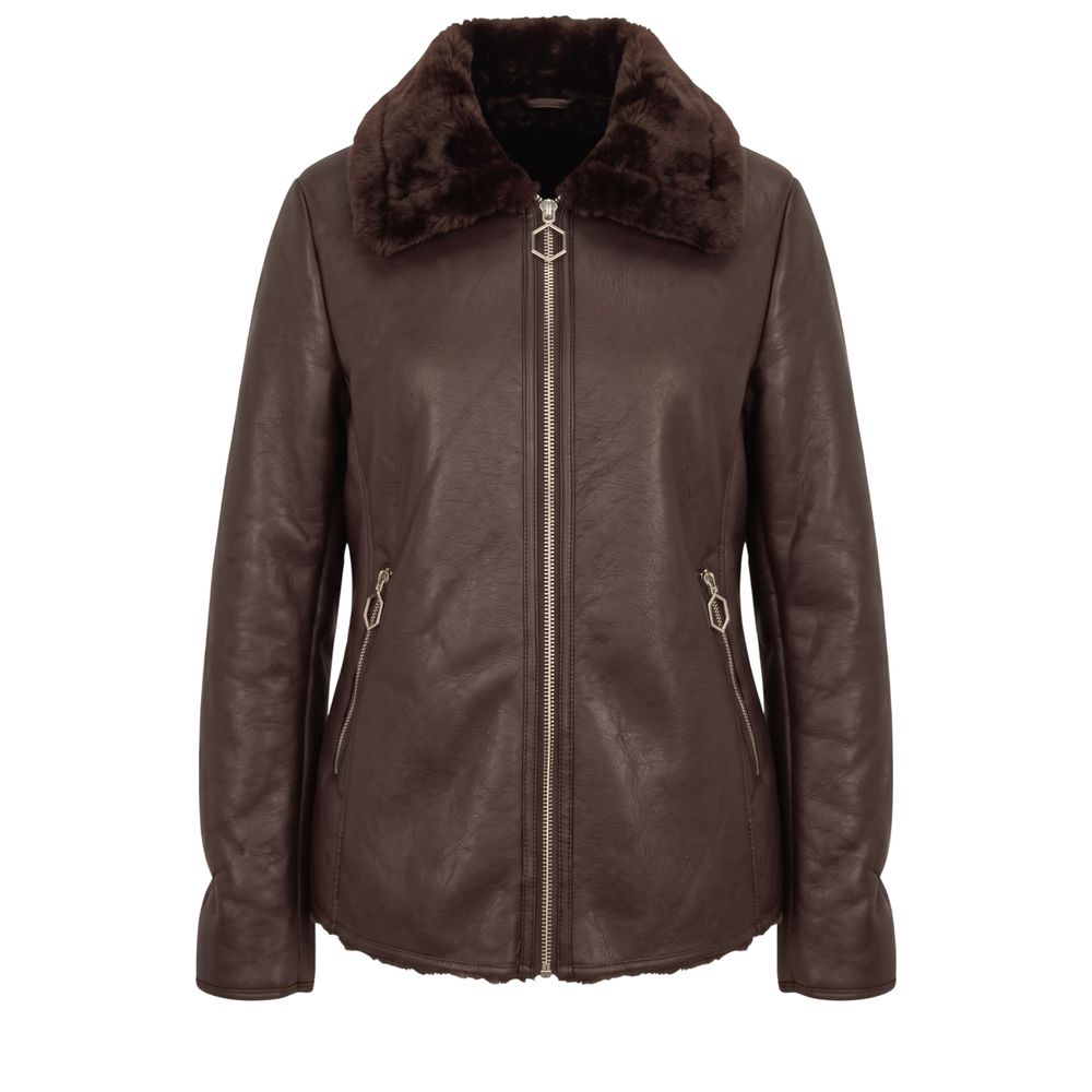 Baldinini Trend Brown Polyester Women Jacket