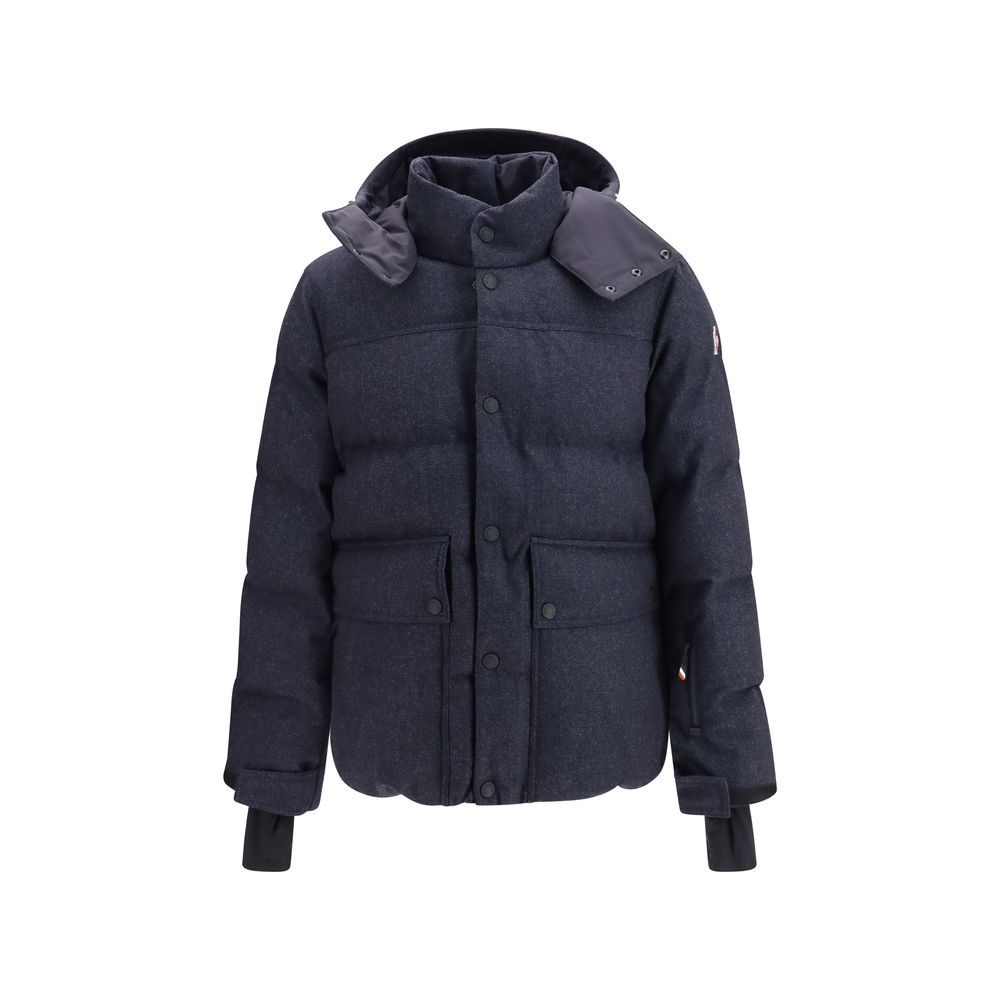 Blue Moncler Grenoble denim-effect wool ski jacket