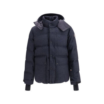 Blue Moncler Grenoble denim-effect wool ski jacket