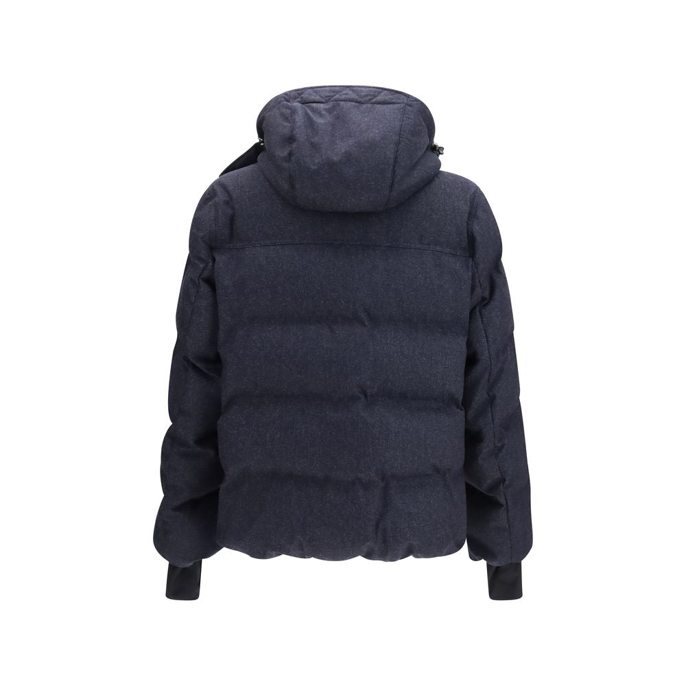 Blue Moncler Grenoble denim-effect wool ski jacket