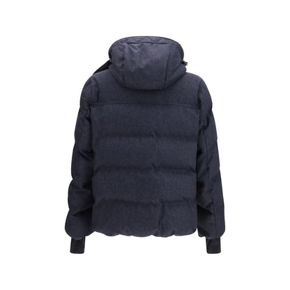 Blue Moncler Grenoble denim-effect wool ski jacket