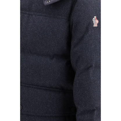 Blue Moncler Grenoble denim-effect wool ski jacket