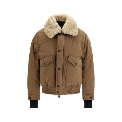 Moncler Grenoble brown cotton and polyester bomber jacket