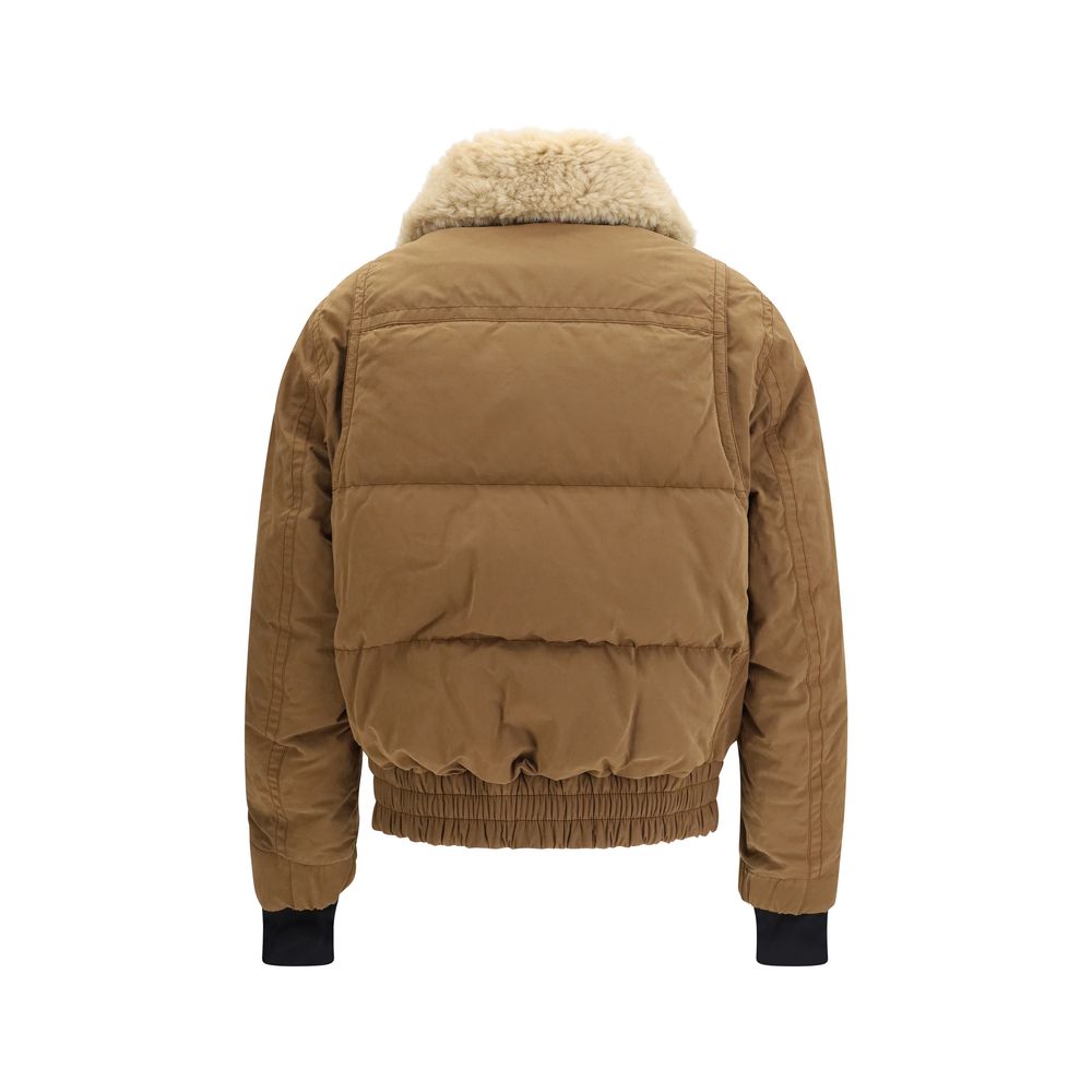 Moncler Grenoble brown cotton and polyester bomber jacket