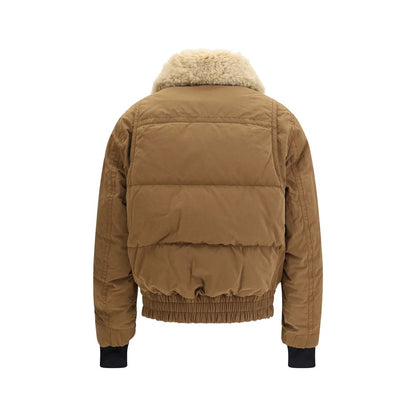 Moncler Grenoble brown cotton and polyester bomber jacket