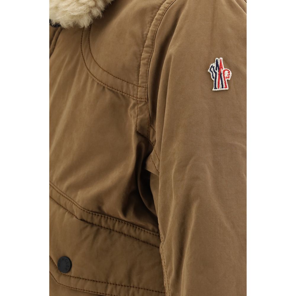 Moncler Grenoble brown cotton and polyester bomber jacket