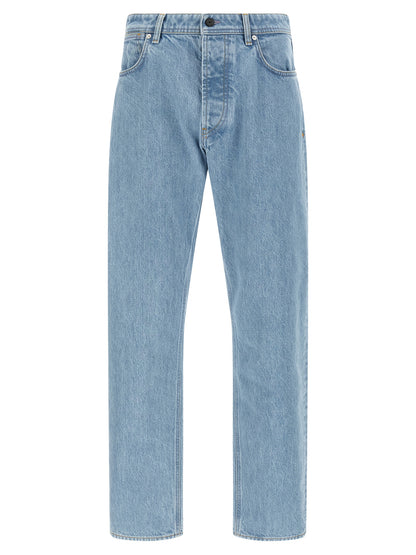 Stone Island Blue Cotton Straight-Leg Jeans