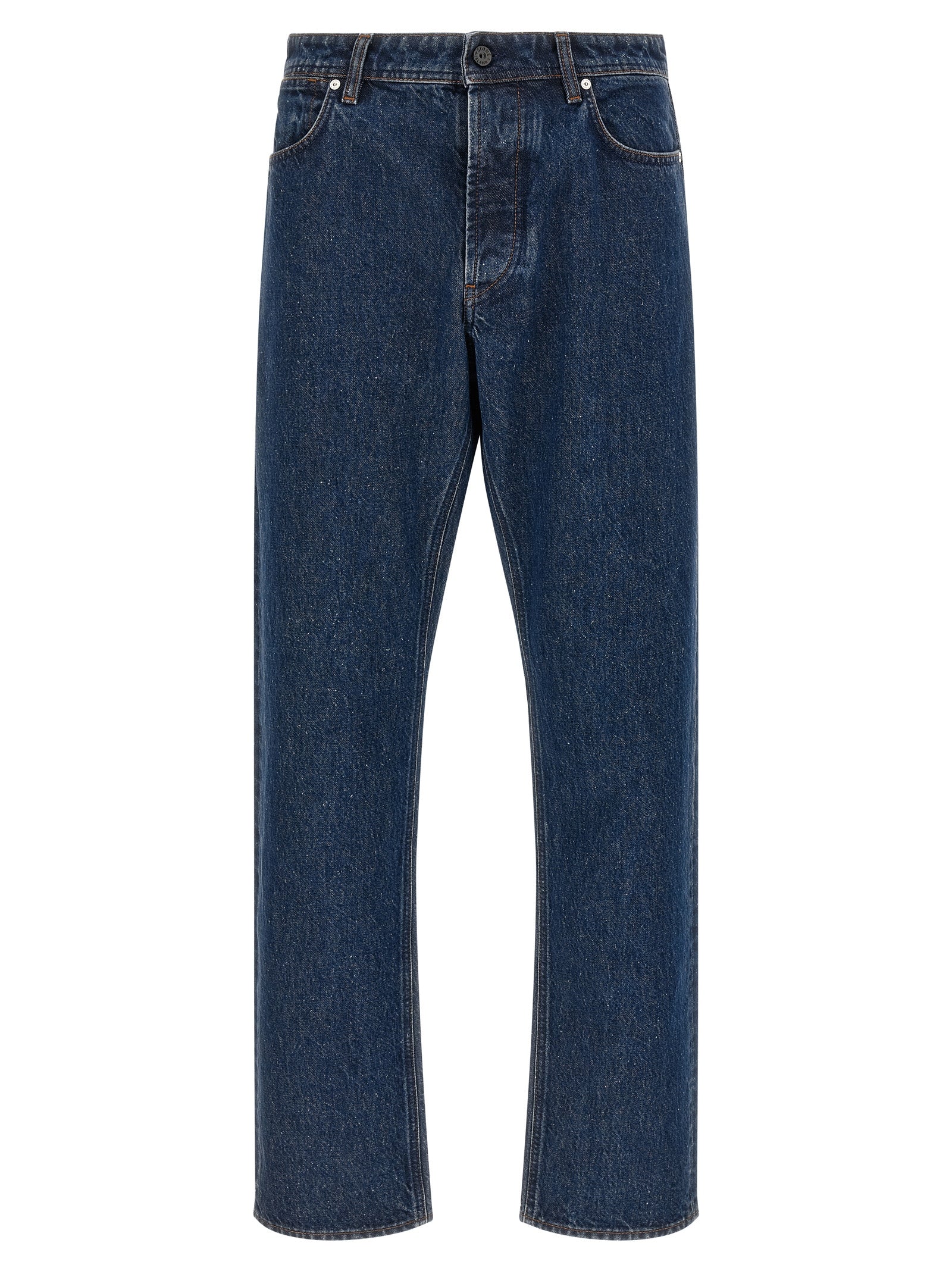 Stone Island Blue Cotton Straight-Leg Jeans