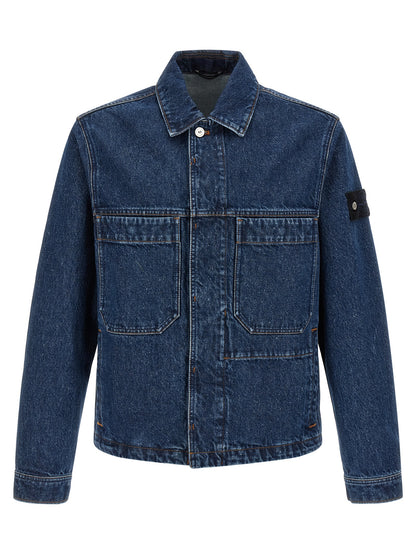Stone Island Blue Cotton Denim Jacket