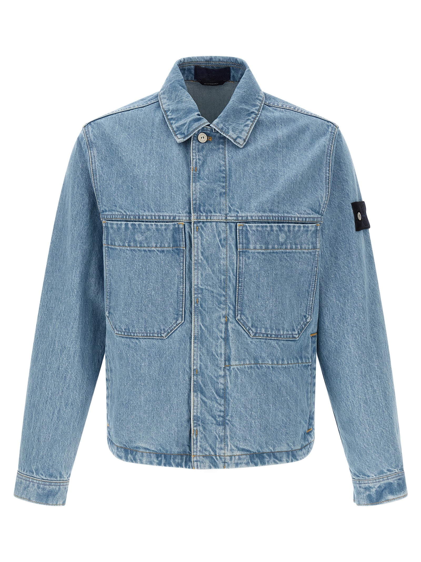 Stone Island Blue Cotton Denim Jacket