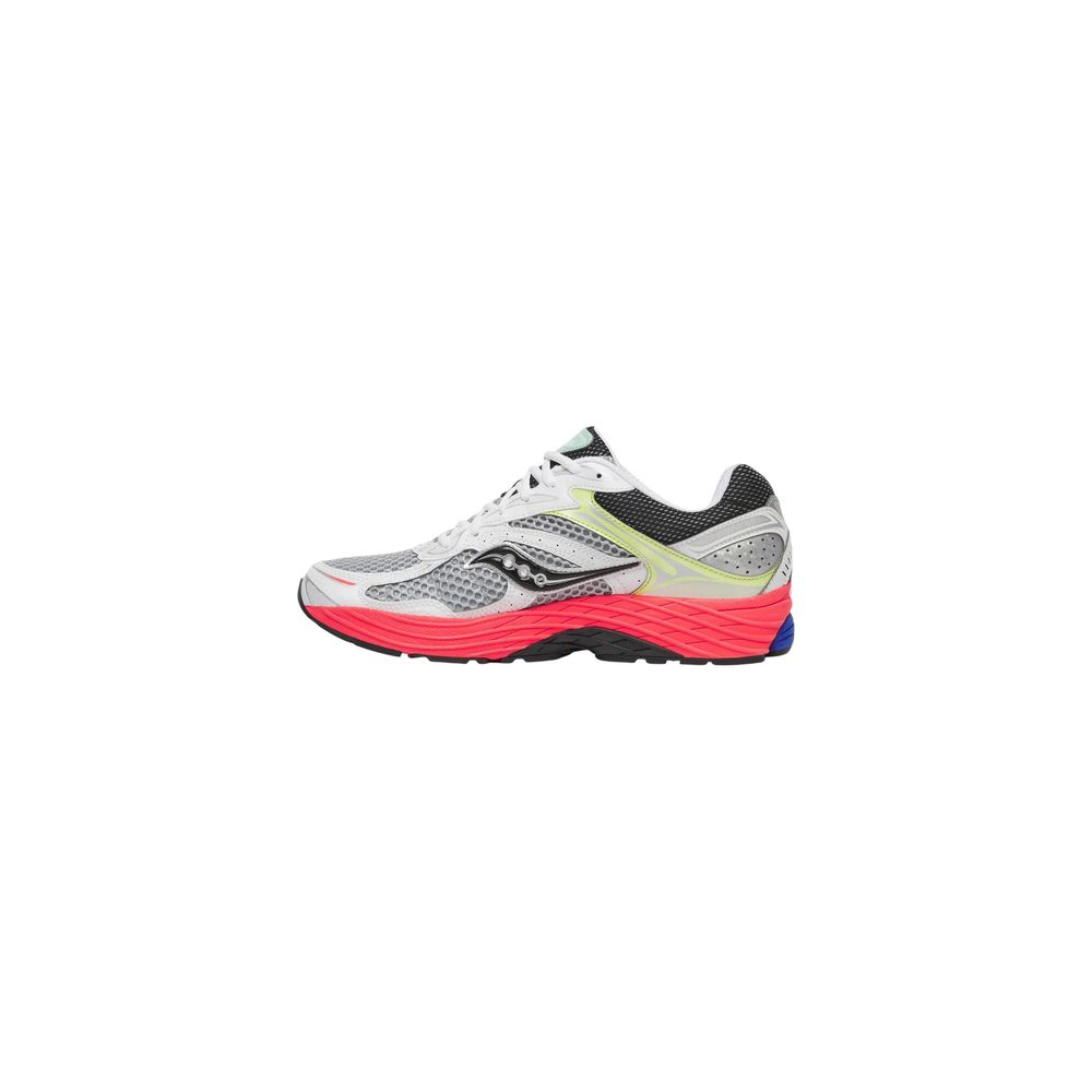 Beige Saucony unisex athletic sneakers in synthetic material and fabric