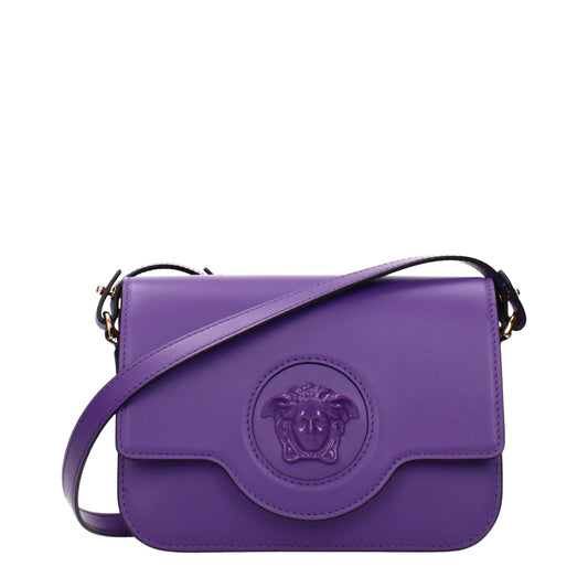 Versace purple leather crossbody bag