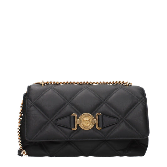 Versace black leather crossbody bag