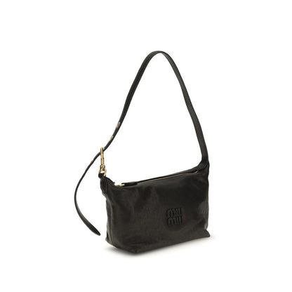 Miu Miu Black Suede Leather Shoulder Bag