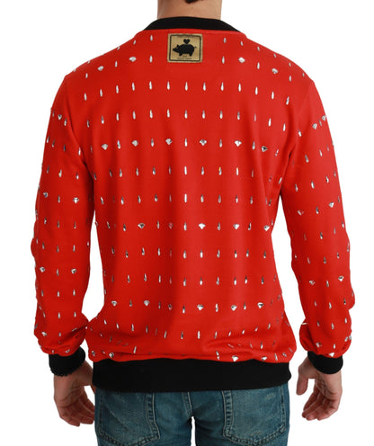 Dolce & Gabbana Year of the Pig Crystal Sweater – Red