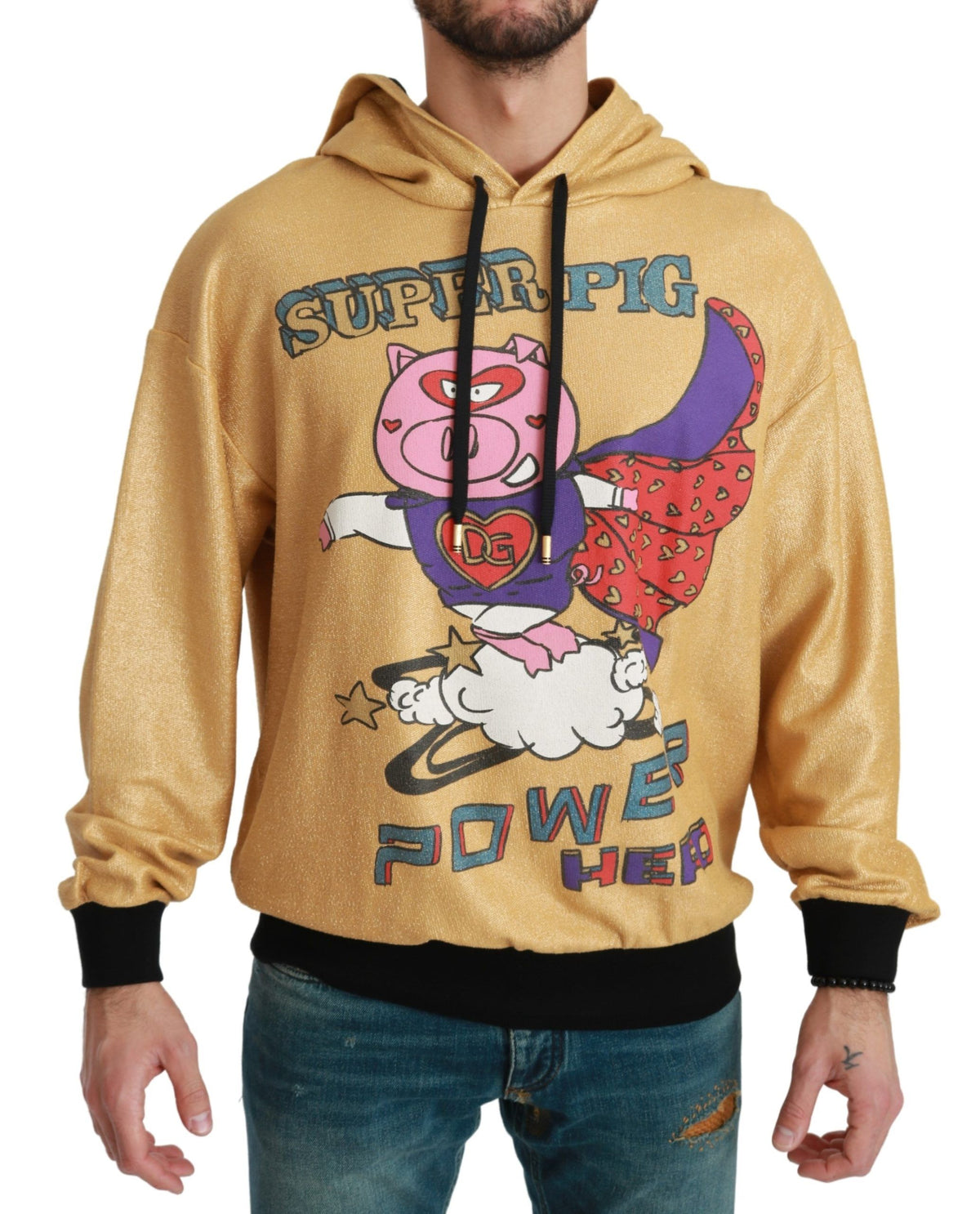 Dolce & Gabbana gold cotton hooded sweater