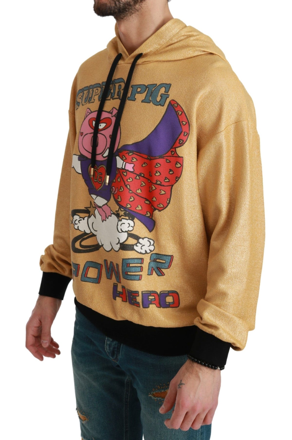 Dolce & Gabbana gold cotton hooded sweater