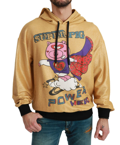 Dolce & Gabbana gold cotton hooded sweater