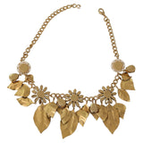 Dolce & Gabbana Elegant Alua Crystal Charms Leaves Pendant Necklace