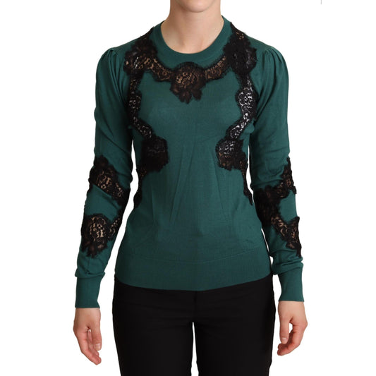 Dolce & Gabbana Green Wool Crewneck Sweater