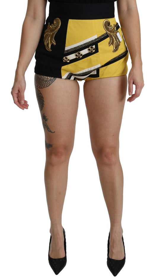 Dolce & Gabbana yellow and black cotton hot pants