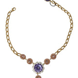 Dolce & Gabbana Elegant Alua Gold Crystal Floral Charm Necklace