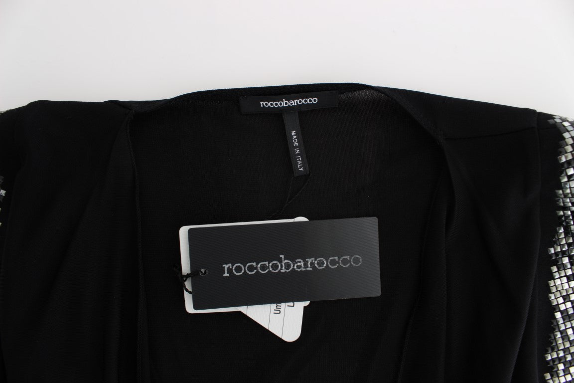 Roccobarocco Short Dress with Metal Details – Black
