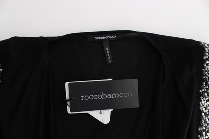 Roccobarocco Short Dress with Metal Details – Black