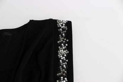 Roccobarocco Short Dress with Metal Details – Black