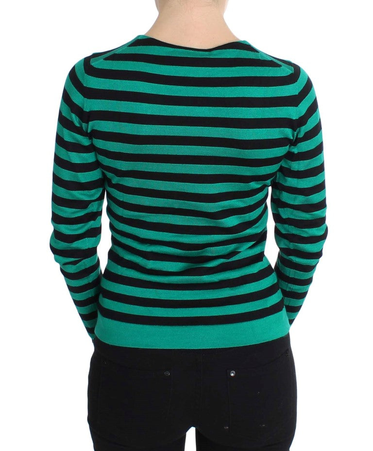 Dolce & Gabbana black and green cashmere silk sweater