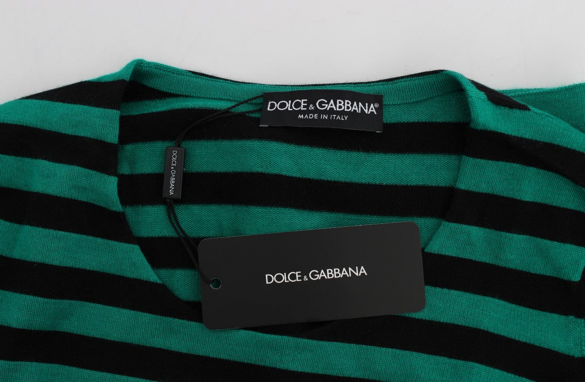 Dolce & Gabbana black and green cashmere silk sweater