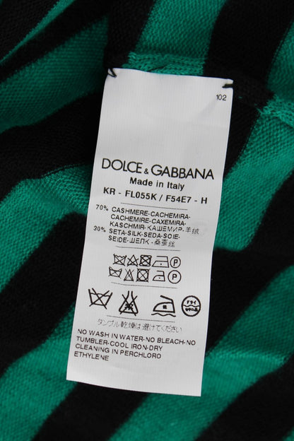 Dolce & Gabbana black and green cashmere silk sweater