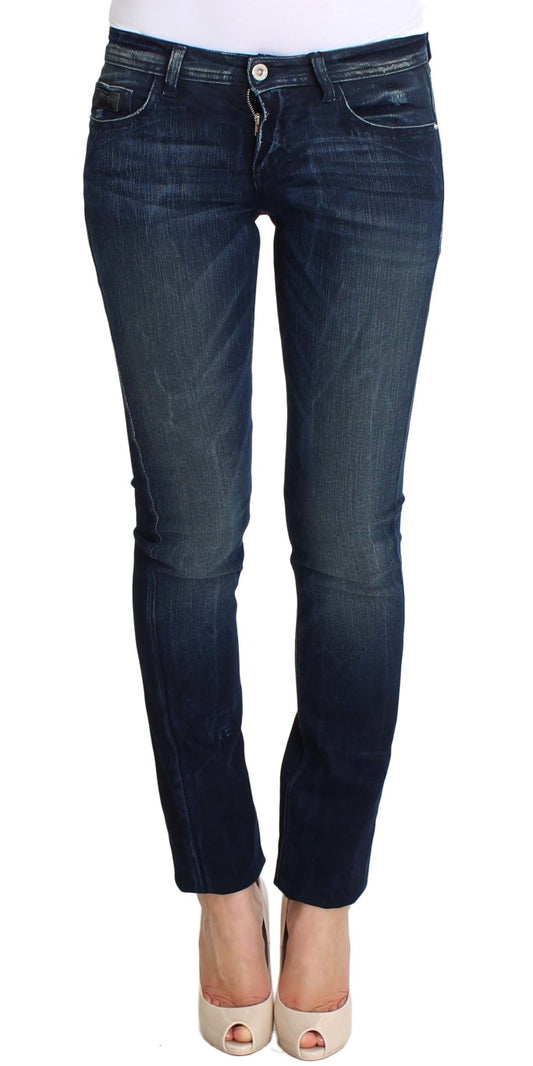 Blue wash Costume National CNC slim fit skinny jeans in cotton and polyester
