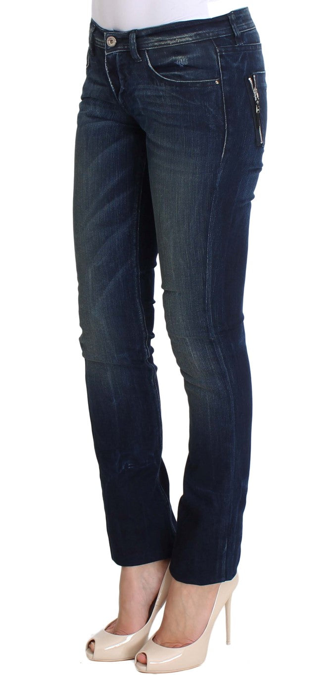 Blue wash Costume National CNC slim fit skinny jeans in cotton and polyester