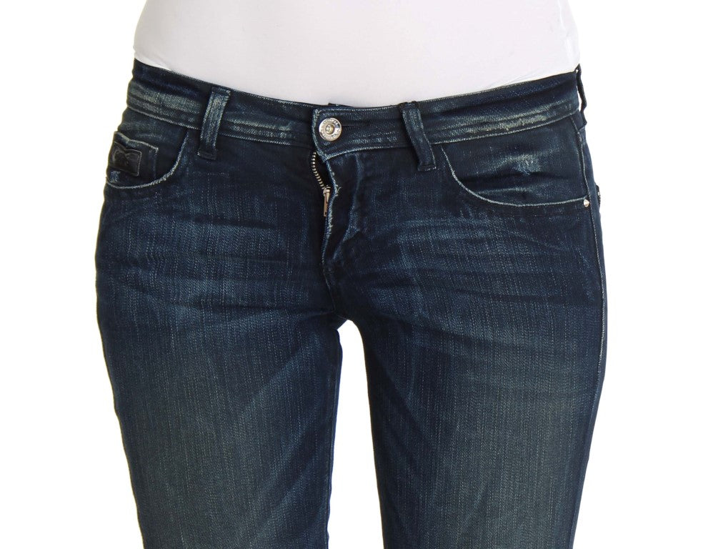 Blue wash Costume National CNC slim fit skinny jeans in cotton and polyester