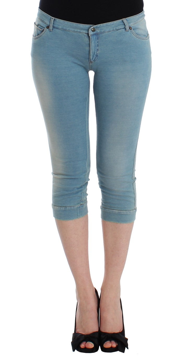 Ermanno Scervino light blue capri jeans in cotton blend