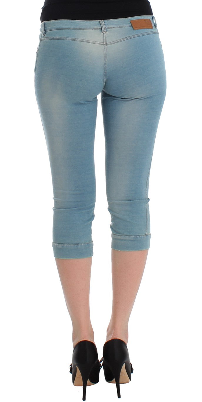 Ermanno Scervino light blue capri jeans in cotton blend