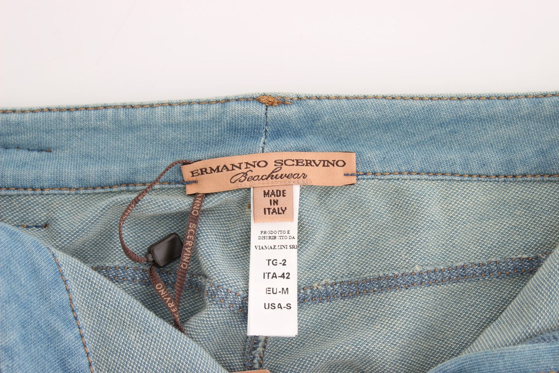 Ermanno Scervino light blue capri jeans in cotton blend